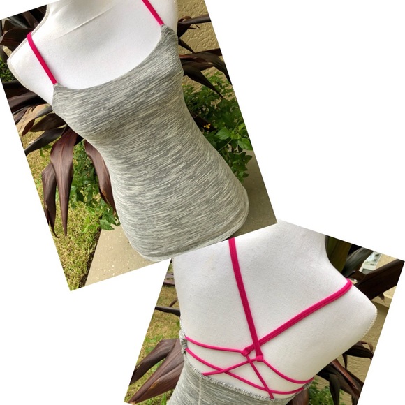 lululemon athletica Tops - Lululemon 4 Marled Grey Tank Built-in Bra